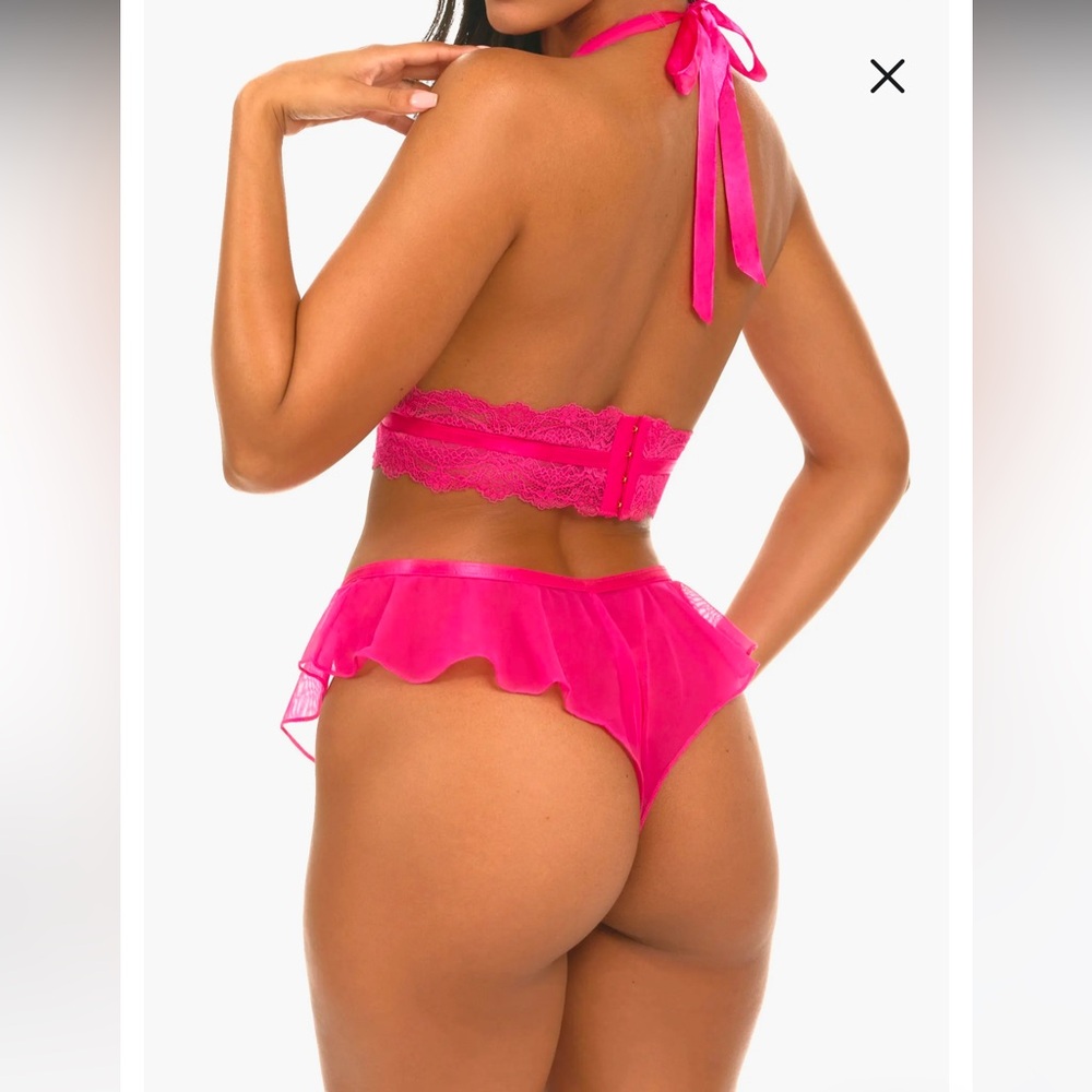 NWT Oh La La Cheri Maylah Lace Trim Bralette & Thong Set - Picture 2 of 10
